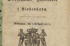 1807 Fundats for Døvstumme-Instituttet i Kjøbenhavn. Loven fra 17. april 1807, der gav P. A. Castberg økonomisk mulighed for at undervise døve børn fra hele Danmark.